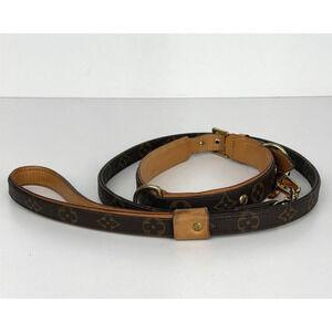 Louis Vuitton Monogram Baxter Dog Leash And Collar Set Canvas and Leather 2014
